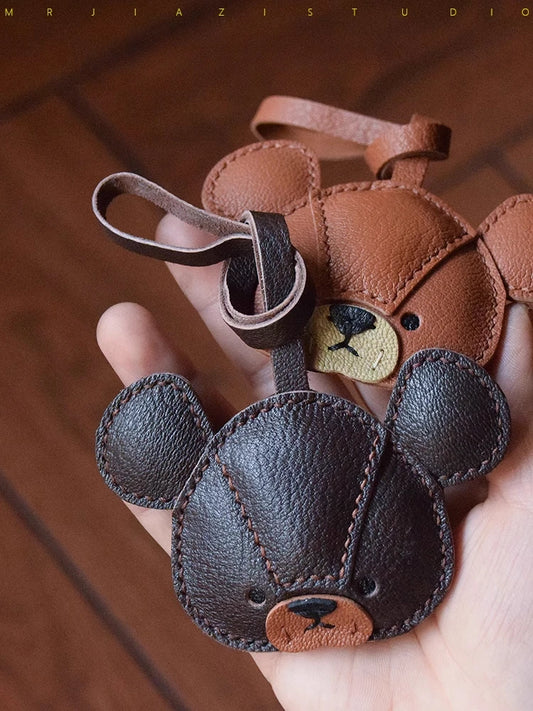 Handmade Genuine Leather Bear Bag Charms