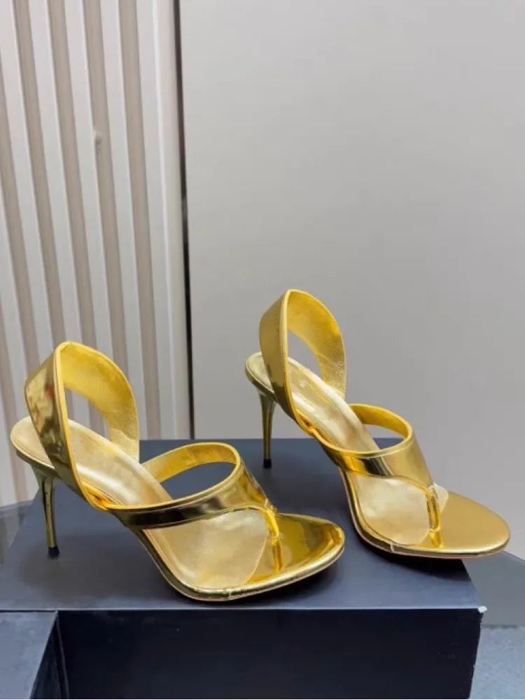 Double Closure Slip on High Heel Sandals