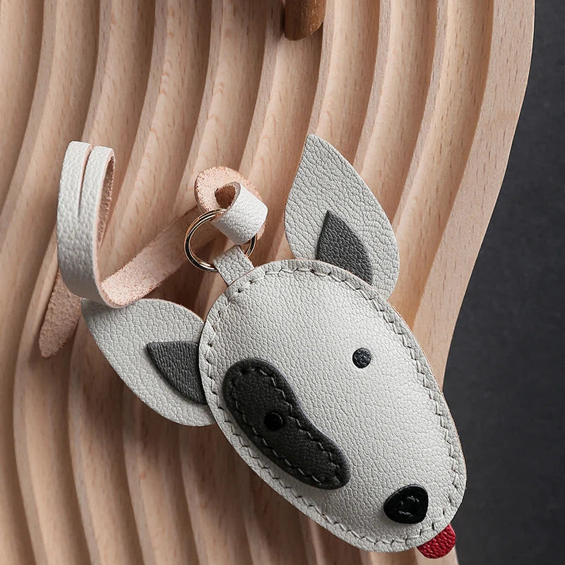 Genuine Leather Bull Terrier Bag Charm