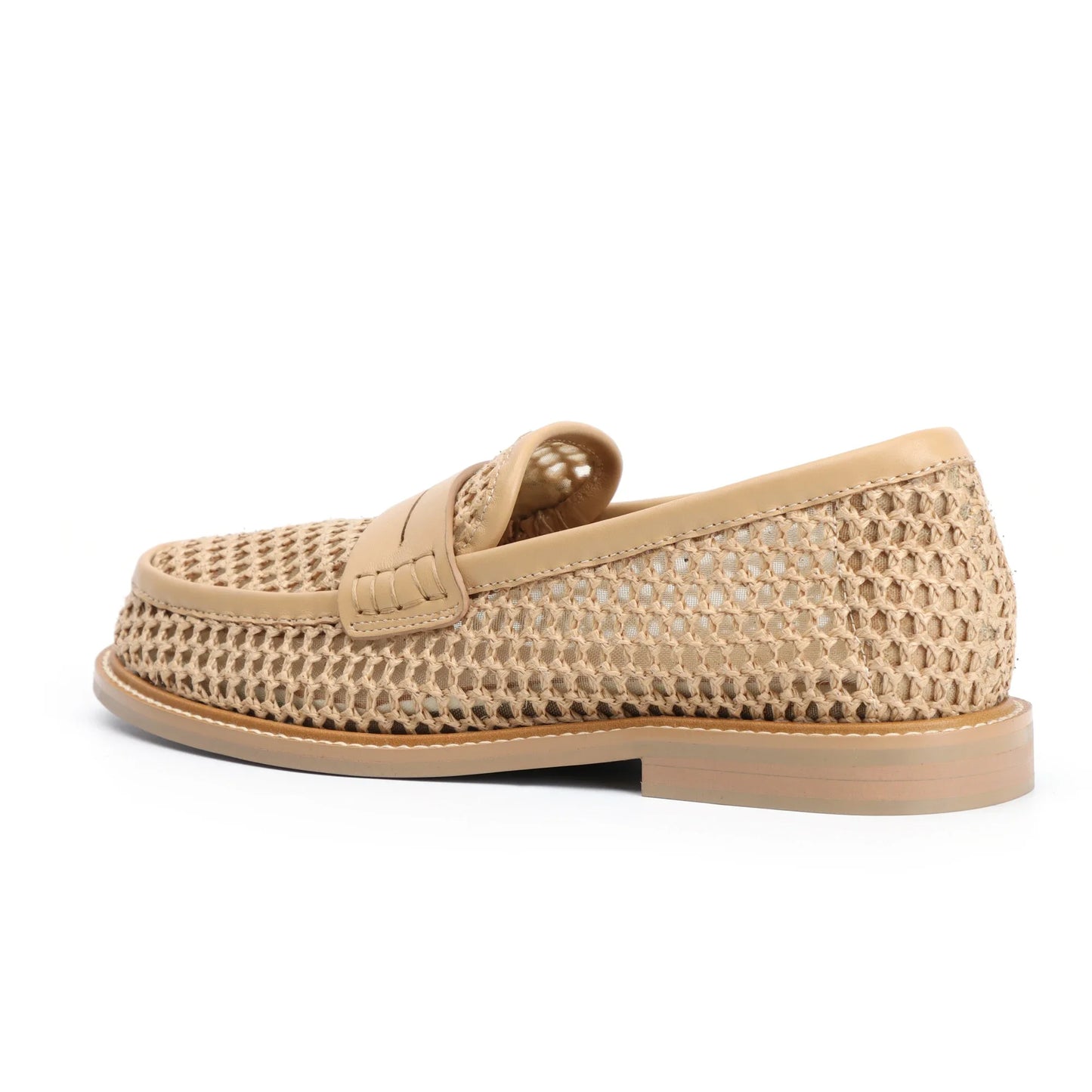 Mesh with leather Slip On Penny Loafers