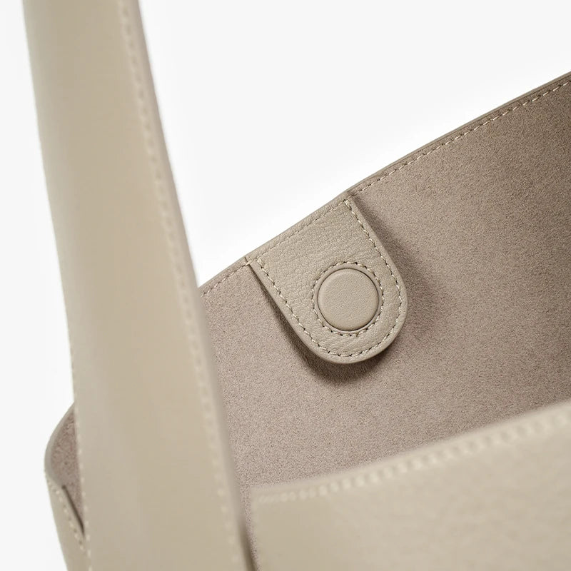 The Delaney Cow Leather Square Large Capacity Handbag