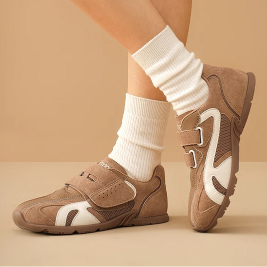 Cow Suede Hook Loop Mixed Color Round Toe Trainers