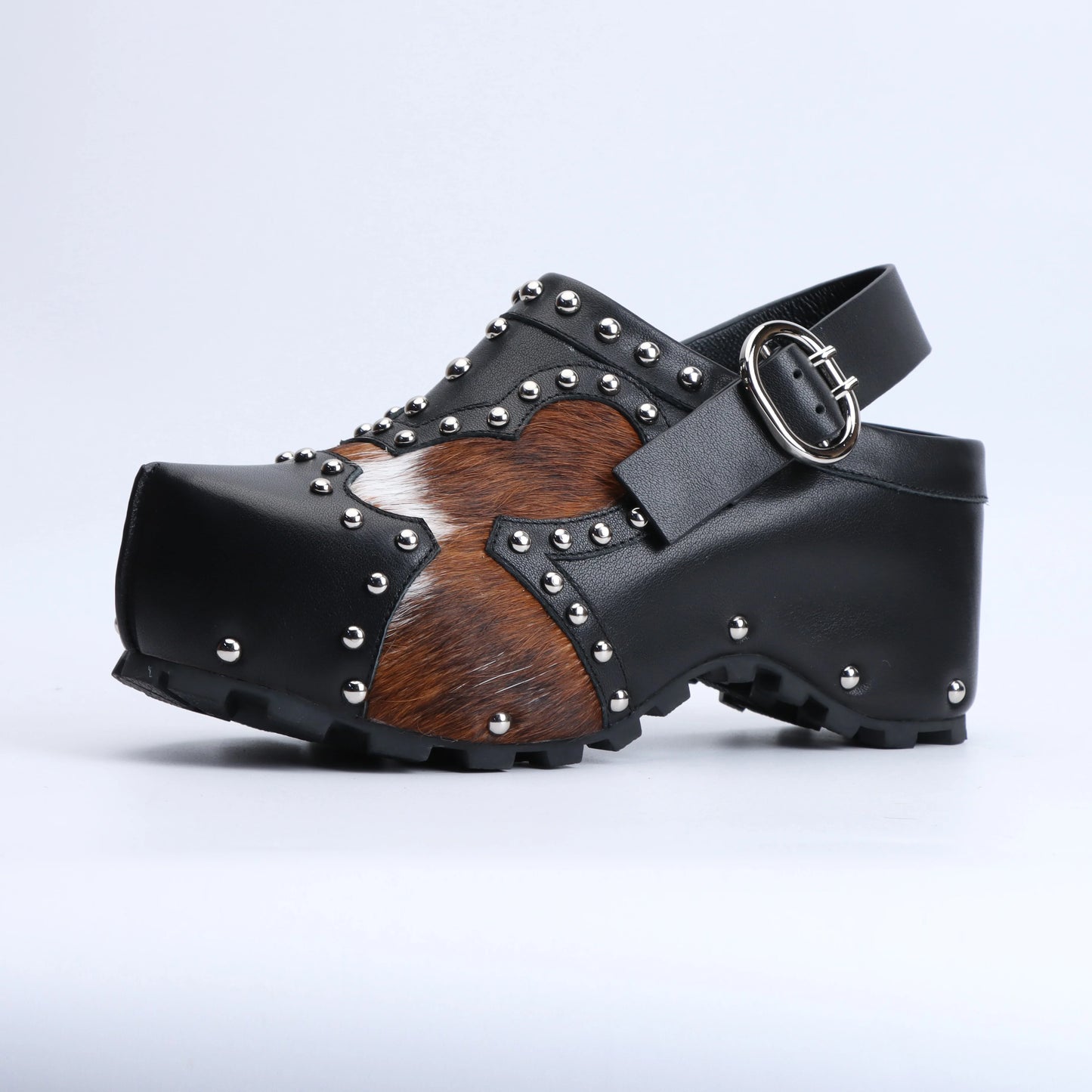 Handmade Lambskin & Cowhide Fur, Rubber Sole, Latex Insole, Mule Sandals