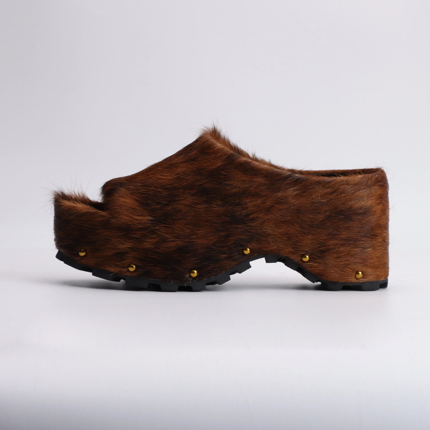 Summer Fashion Comfort Shoes 2025 Women Real Calf Hair Leather Designer Luxury Platform Mules Lined Slip On Clogs Slides Sandals