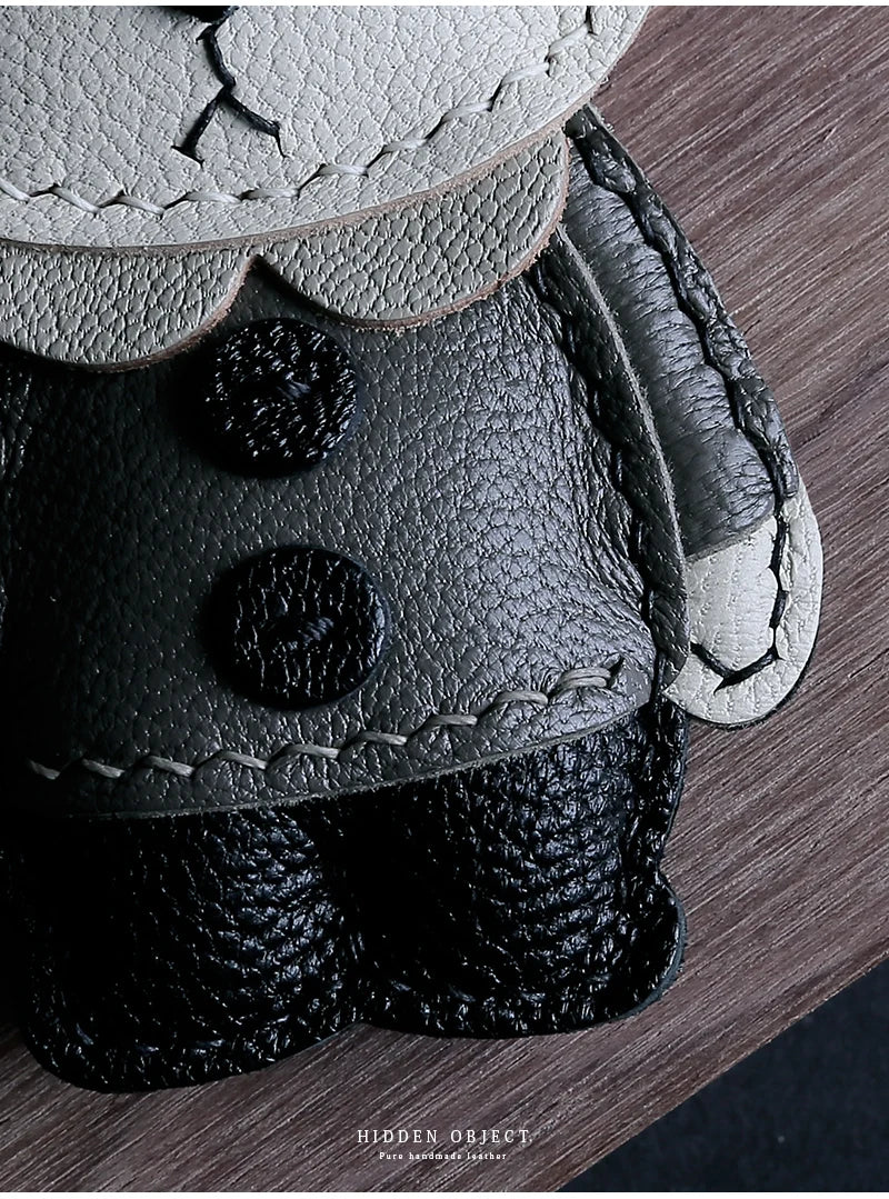 Custom Engraved Rabbit Leather Keychain