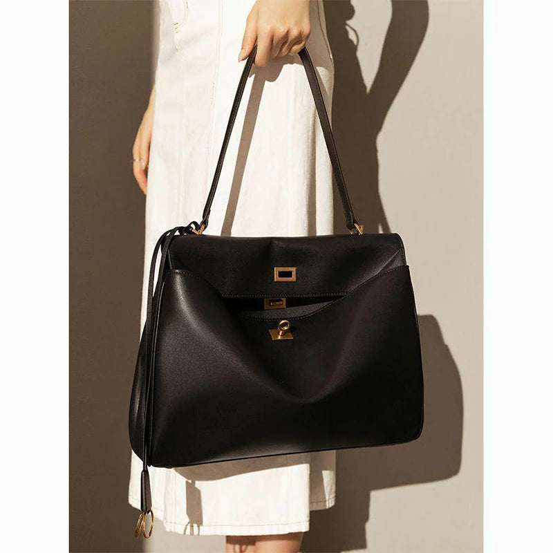 Zenna Leather Crossbody Large Capacity Shoulder Bag