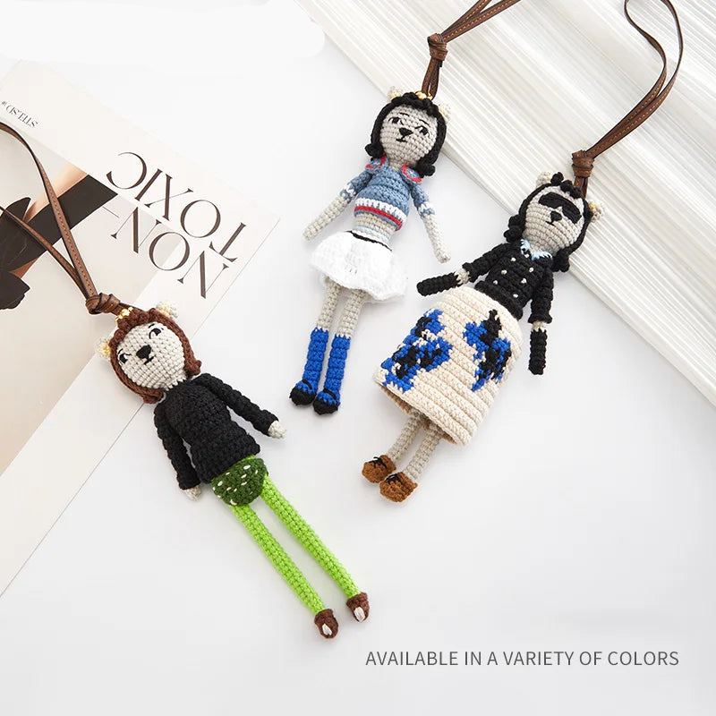 Knitted Doll Pendant Bag Charm