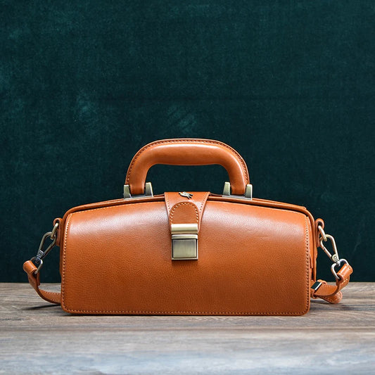 Vivica Cowhide Leather Crossbody Vintage  Doctor Bag