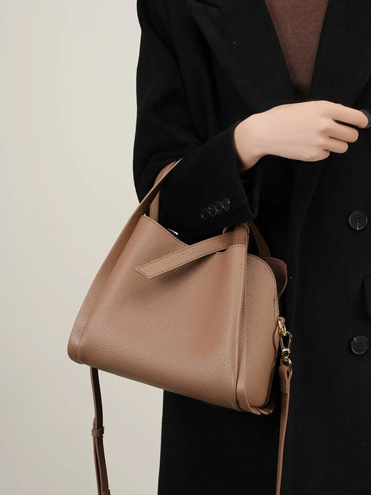 The Arabella Cowhide  Leather Bucket Crossbody Bag