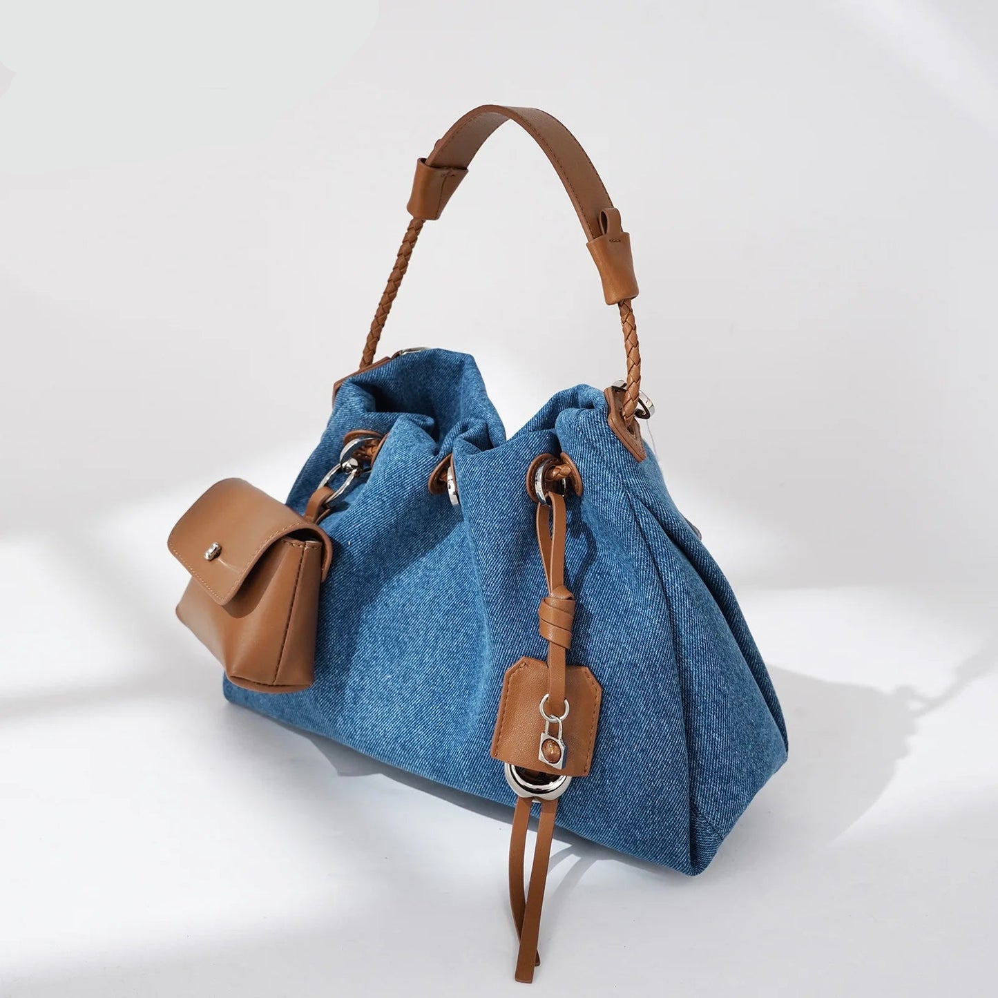 The Trixie Denim Messenger Saddle Bag
