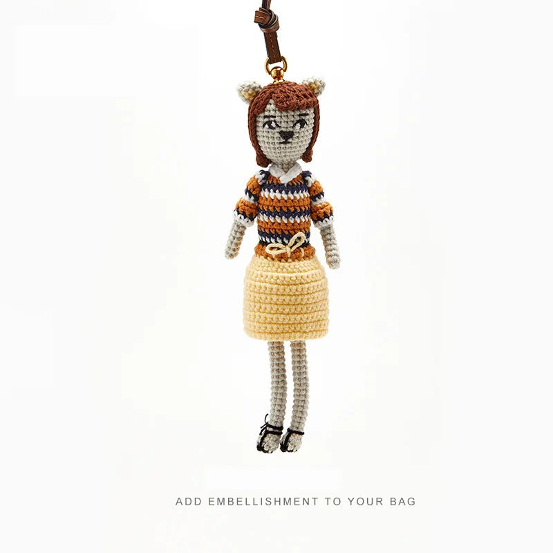 Knitted Doll Pendant Bag Charm