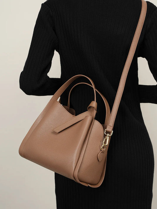 The Arabella Cowhide  Leather Bucket Crossbody Bag