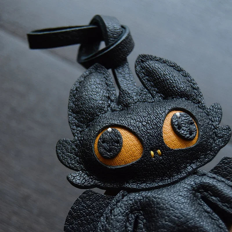Handmade Leather Dragon Bag Charm