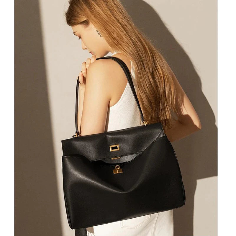 Zenna Leather Crossbody Large Capacity Shoulder Bag