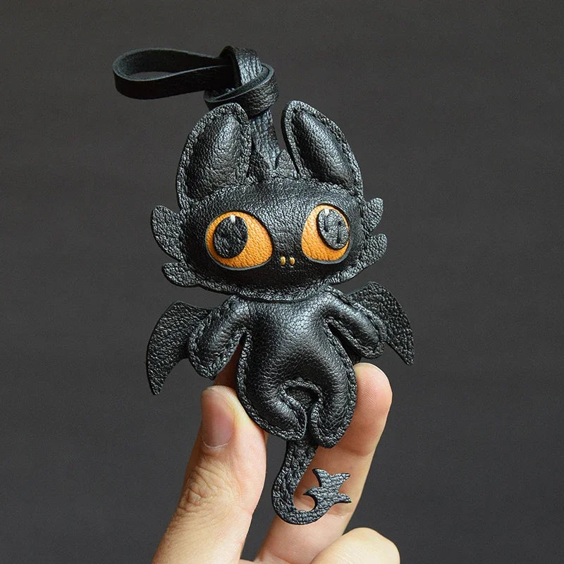 Handmade Leather Dragon Bag Charm