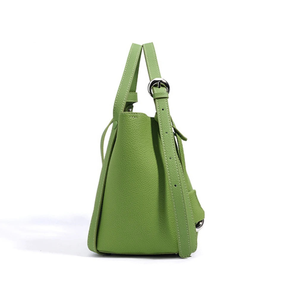 The Georgina Cowhide Leather Commuter Bucket Bag