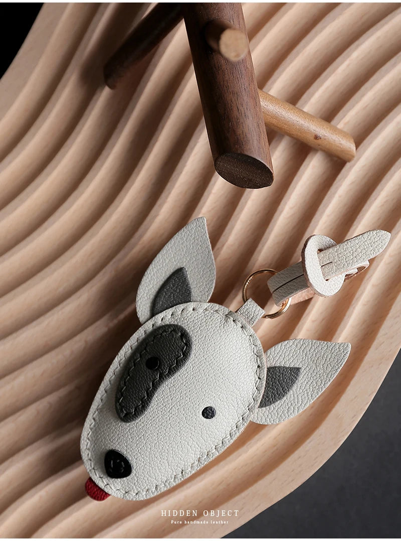 Genuine Leather Bull Terrier Bag Charm