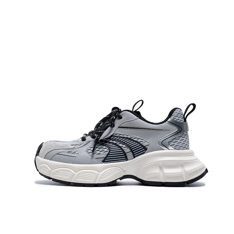 Gray and white sneaker on a white background