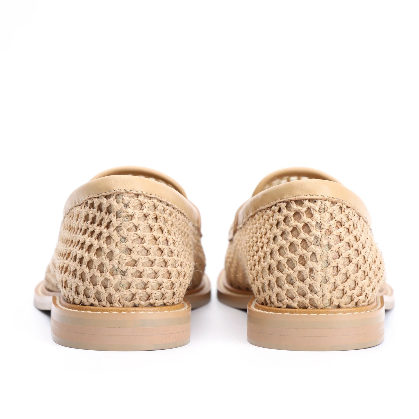 Mesh with leather Slip On Penny Loafers
