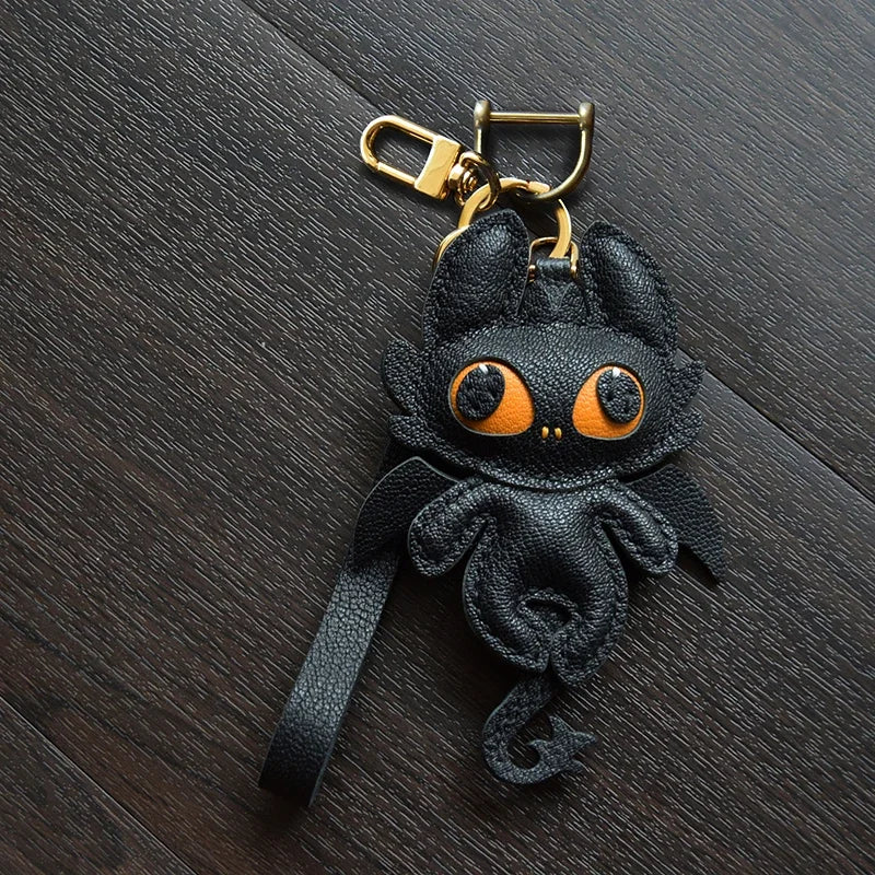 Handmade Leather Dragon Bag Charm