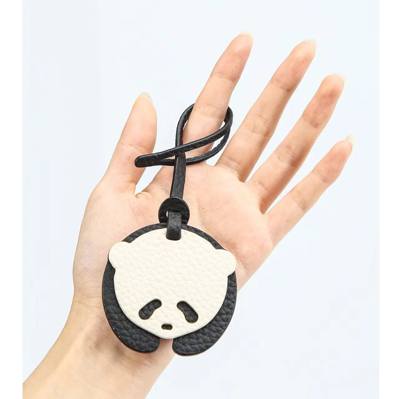 Panda Grasping The Moon Leather Handmade Bag Charm