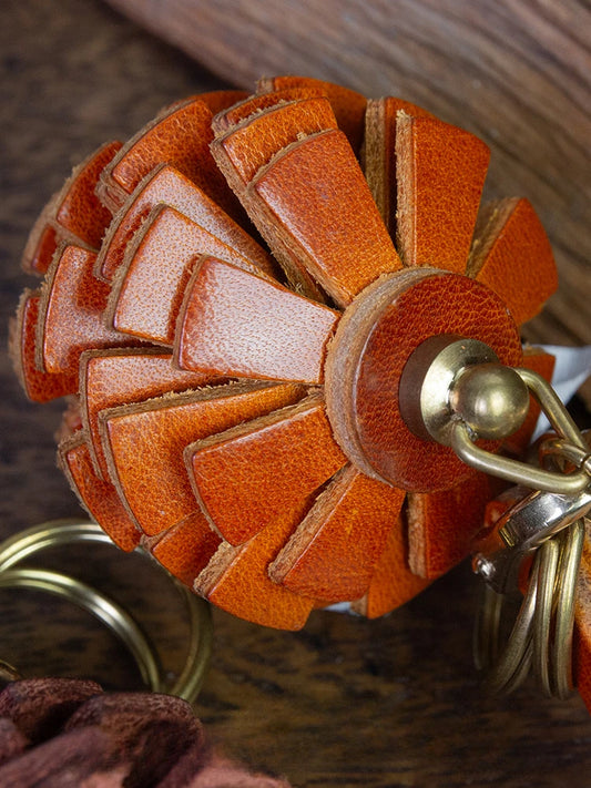 Fun 3D Pinecone Design Genuine Leather Bag Charm
