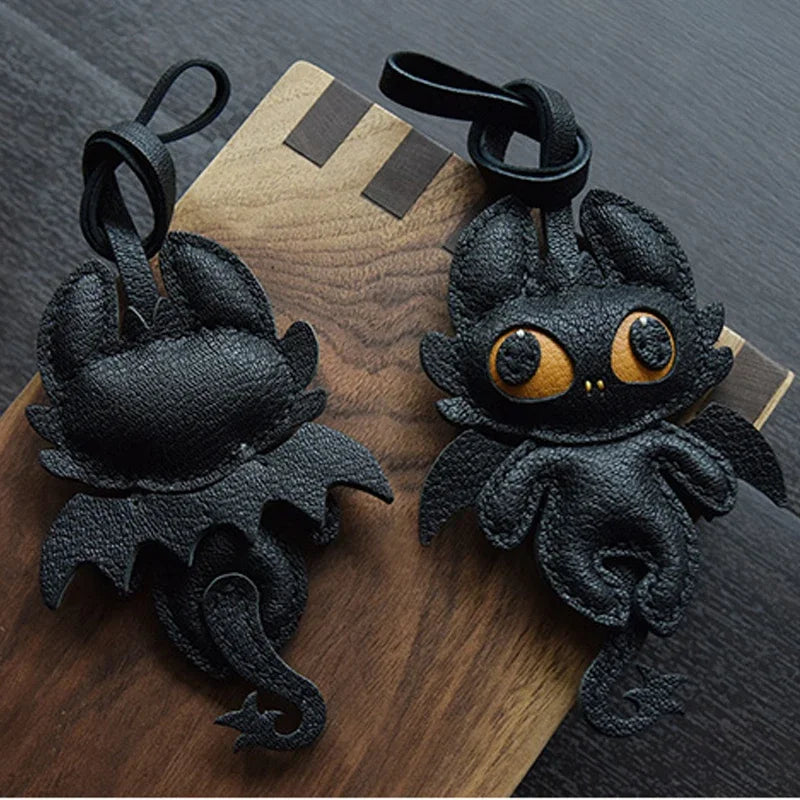 Handmade Leather Dragon Bag Charm
