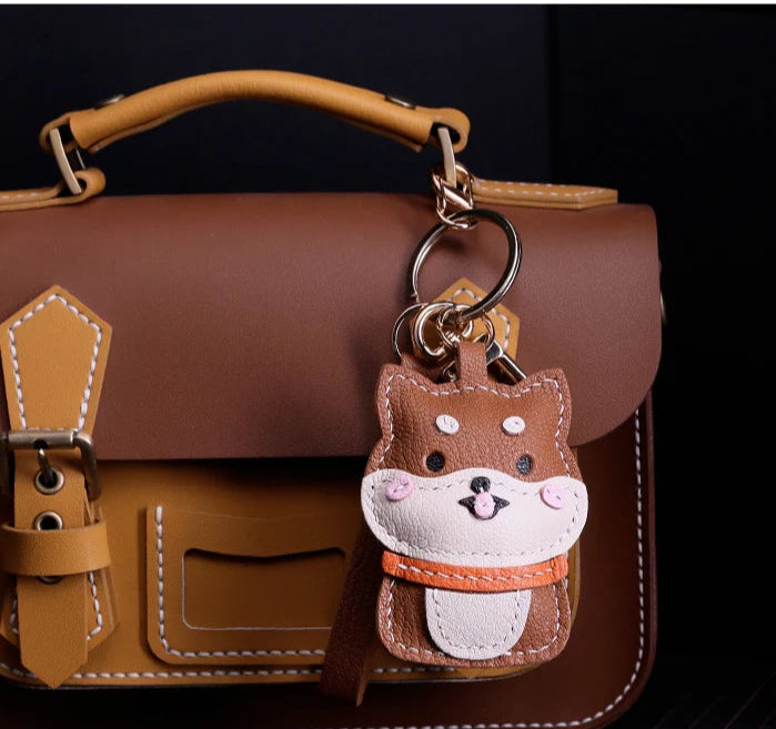 Genuine Leather Dog  Bag Charm