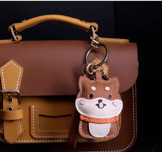 Genuine Leather Dog  Bag Charm