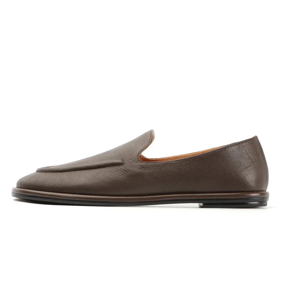 Genuine Leather Round Toe Loafers One Foot Slip-on Shoes Women