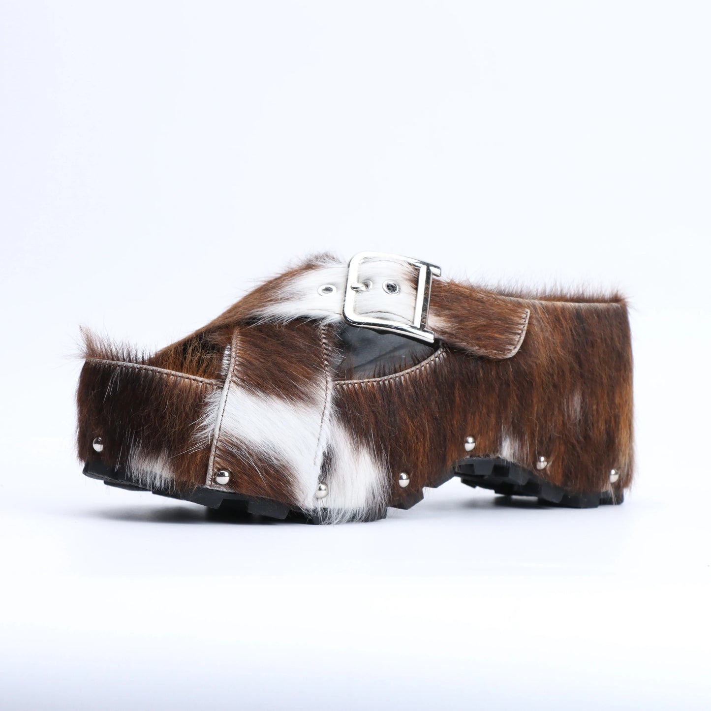 Mary Jane Calf Hair Platform Clogs