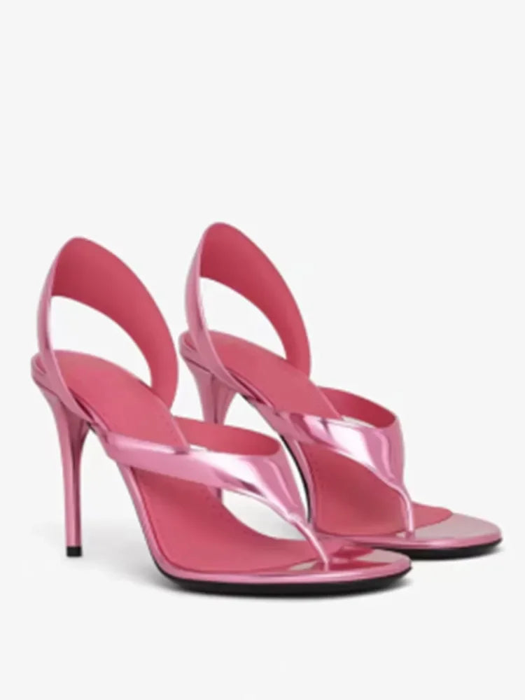 Double Closure Slip on High Heel Sandals