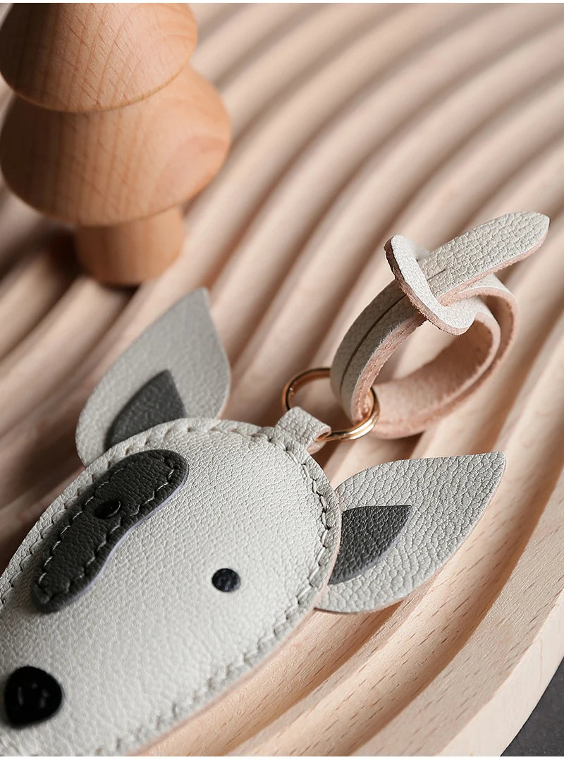 Genuine Leather Bull Terrier Bag Charm